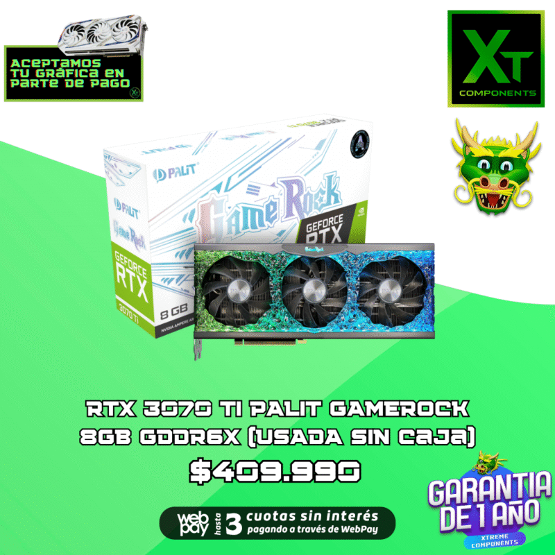 RTX 3070 TI PALIT GAMEROCK  8GB GDDR6X (USADA SIN CAJA)