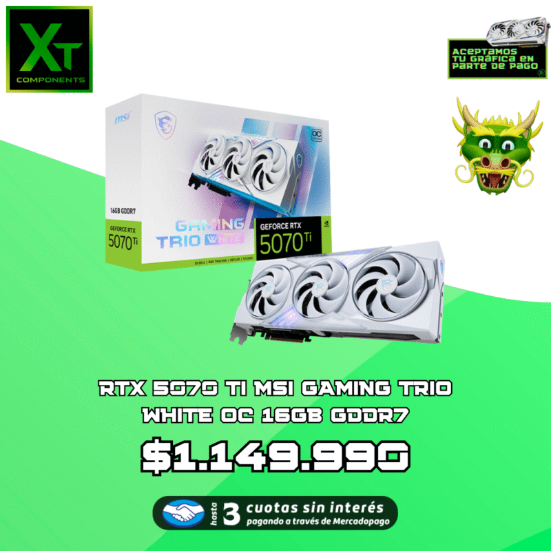 RTX 5070 TI MSI GAMING TRIO WHITE 16GB GDDR7