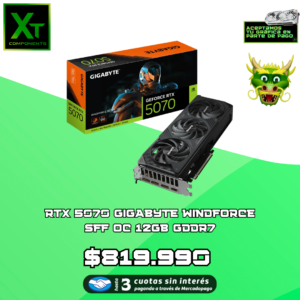 RTX 5070 GIGABYTE WINDFORCE SFF OC 12GB GDDR7 (INGRESANDO)