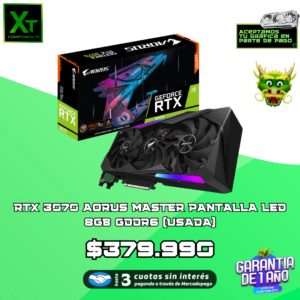 RTX 3070 AORUS MASTER PANTALLA LED 8GB GDDR6 (USADA)