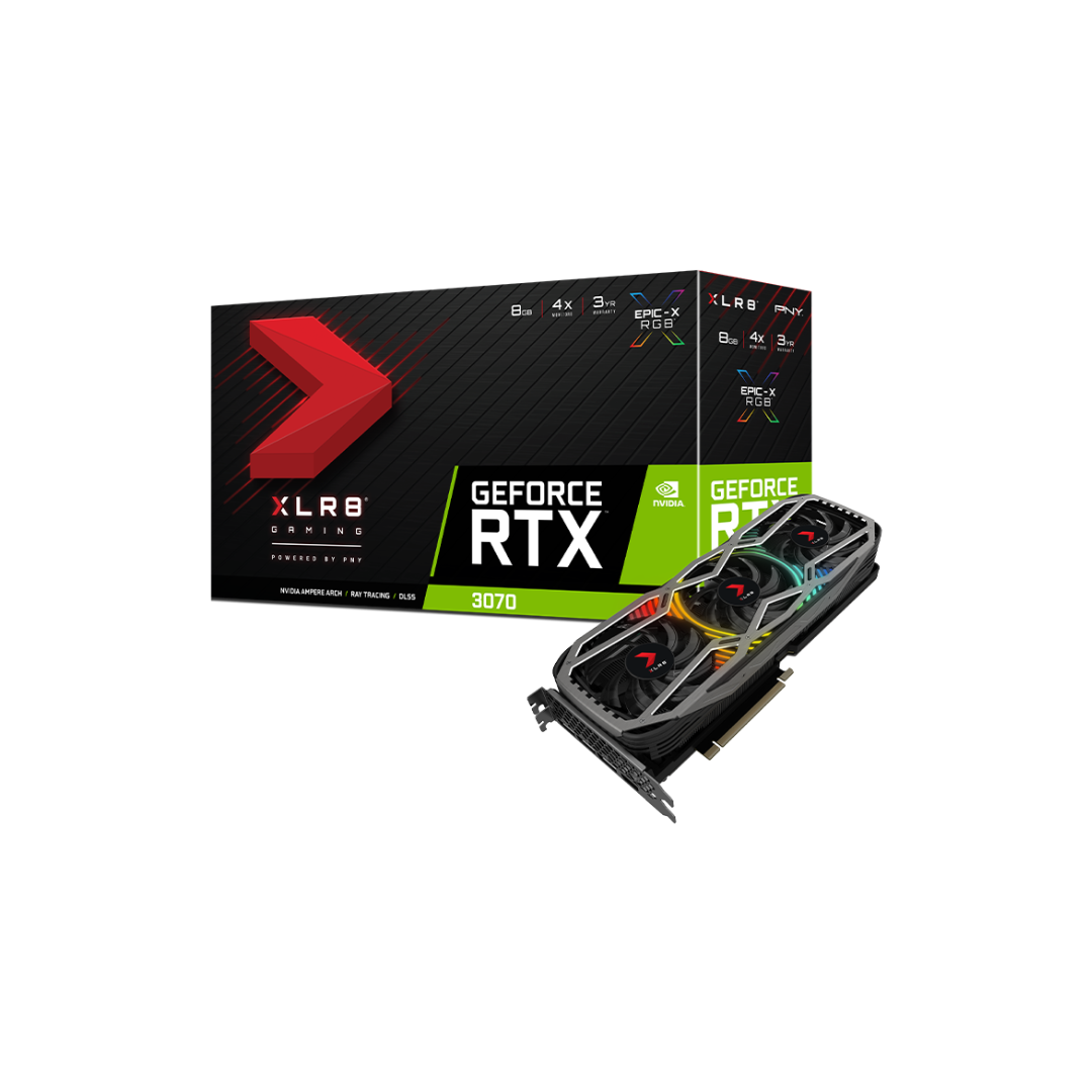 3070 pny RTX 3070 PNY XLR8 EPIC REVEL RGB 8GB GDDR6 (USADA) - Imagen 1