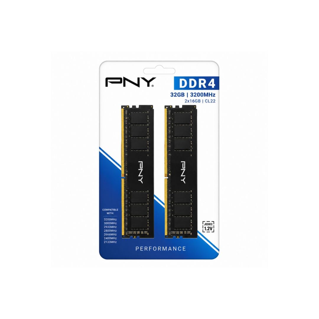 CL22 (4) PNY Performance 32GB 2x16GB DDR4 3200MHz - Imagen 1