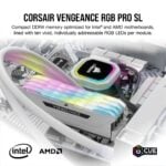 CORSAIR VENGEANCE RGB PRO SL 32GB (2×16GB) DDR4-3600 C18 WHITE - Image 3