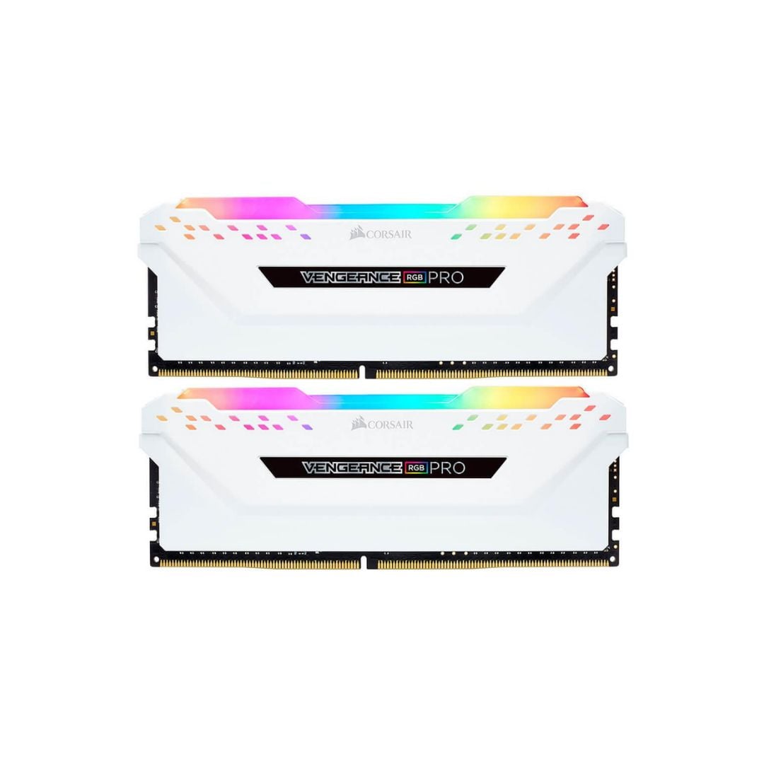 CORSAIR RGB (1) CORSAIR VENGEANCE RGB PRO WHITE 16GB 2X8 3200MHZ CL16 - Imagen 1