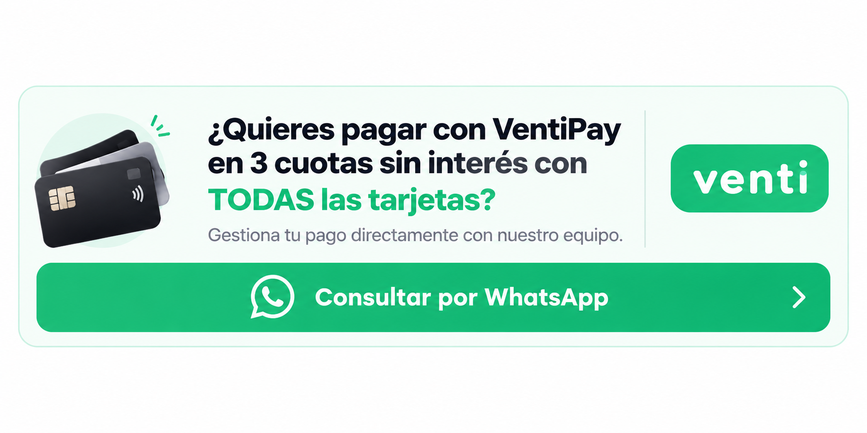 Consultar VentiPay en 3 cuotas sin interés por WhatsApp